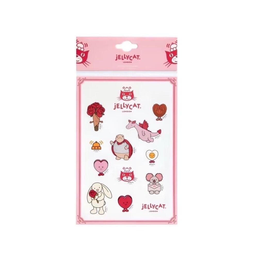 NWT jellycat official valentines day sticker Limited EDITION VHTF